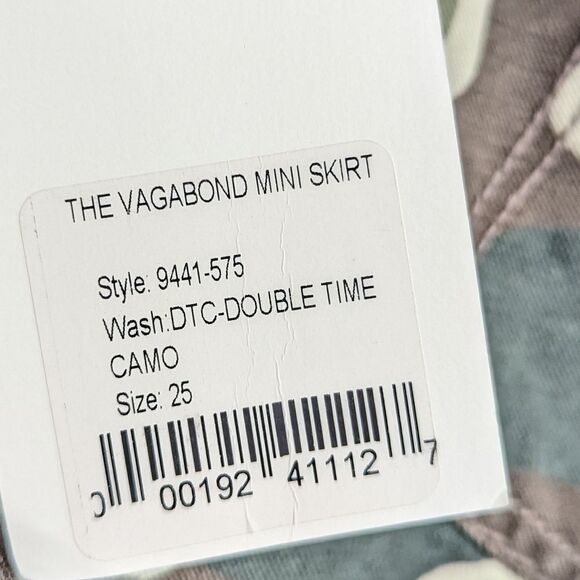Mother Denim The Vagabond Mini Skirt Double Time Camo Side Stripe Size 25 - Picture 5 of 6